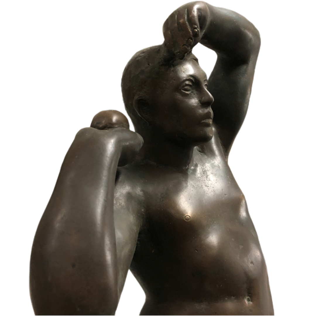 Escultura em Bronze "O Atleta" - Arremessador de Peso