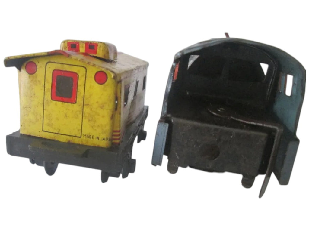 Locomotiva + Vagão De Lata Litografado Japones Santa Fé