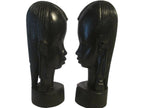 Cabeças Indiginas Africanas De Èbano Originais 10 Cms.