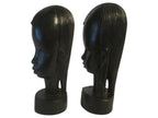 Cabeças Indiginas Africanas De Èbano Originais 10 Cms.
