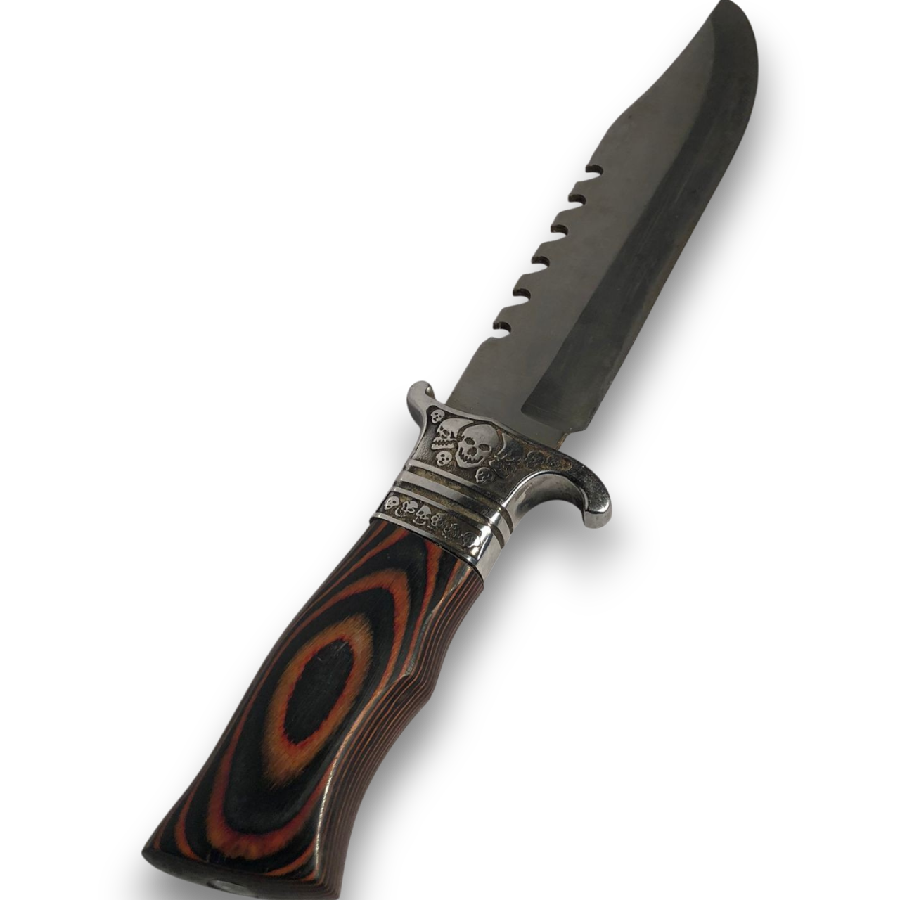 Faca Caveira Bussula Afiada Serrilhada 32 Cms. Tb09 2046