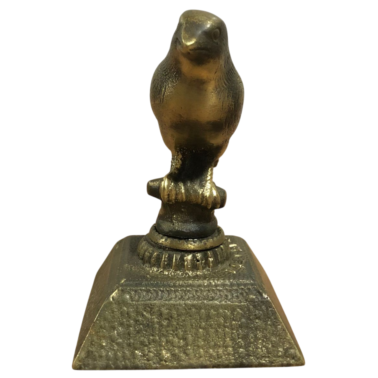 Estatueta Tipo Troféu Bronze Maciço Pássaro Pardal Canário